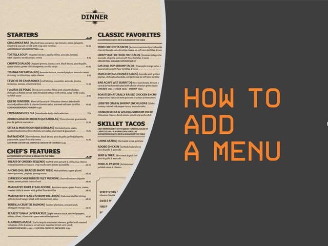 How to add a menu
