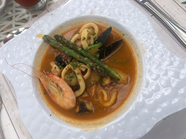 Seafood soup with saffron