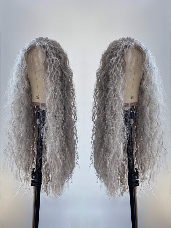grey curly wig