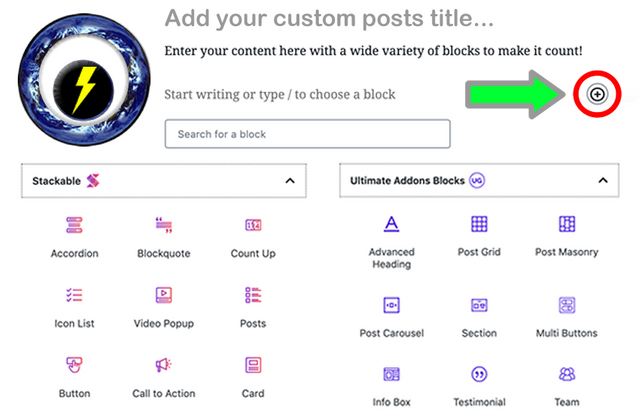 Creating a Custom Post with advanced blocks on Quick Stare Social Network