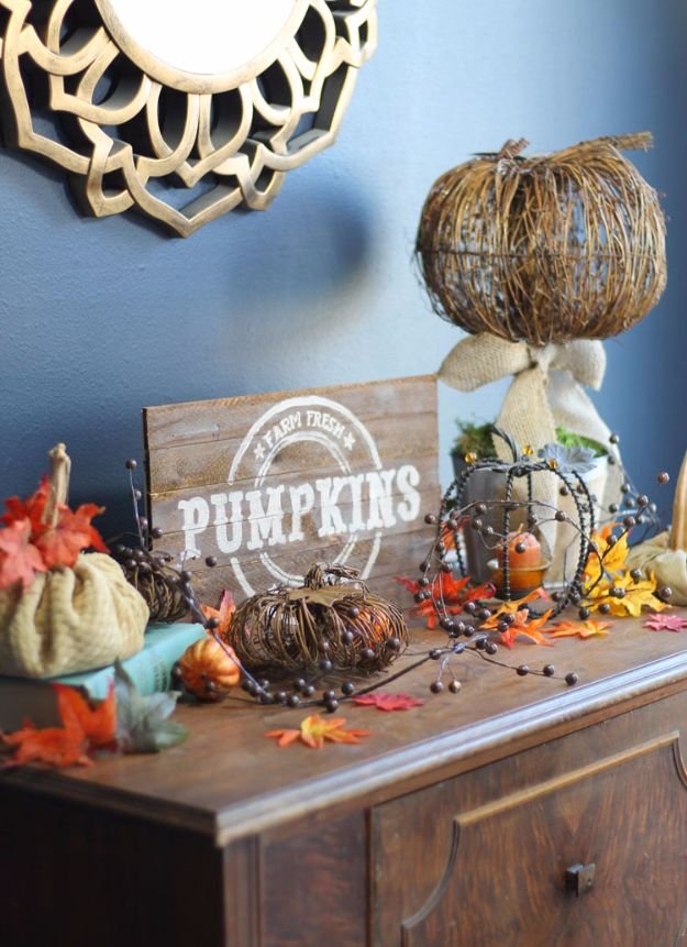 Best Crafts for Fall - DIY Vintage Fall Pallet Sign - DIY Mason Jar Ideas, Dollar Store Crafts, Rustic Pumpkin Ideas, Wreaths, Candles and Wall Art, Centerpieces, Wedding Decorations, Homemade Gifts, Craft Projects with Leaves, Flowers and Burlap, Painted Art, Candles and Luminaries for Cool Home Decor - Quick and Easy Projects With Step by Step Tutorials and Instructions http://diyjoy.com/best-crafts-for-fall