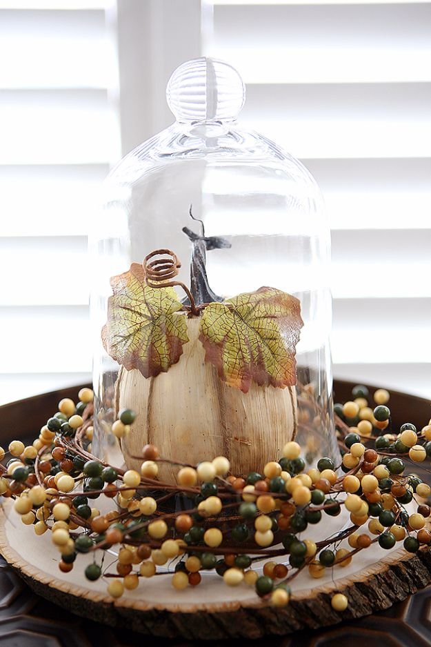 Best Crafts for Fall - Fall Cloche Decor - DIY Mason Jar Ideas, Dollar Store Crafts, Rustic Pumpkin Ideas, Wreaths, Candles and Wall Art, Centerpieces, Wedding Decorations, Homemade Gifts, Craft Projects with Leaves, Flowers and Burlap, Painted Art, Candles and Luminaries for Cool Home Decor - Quick and Easy Projects With Step by Step Tutorials and Instructions http://diyjoy.com/best-crafts-for-fall