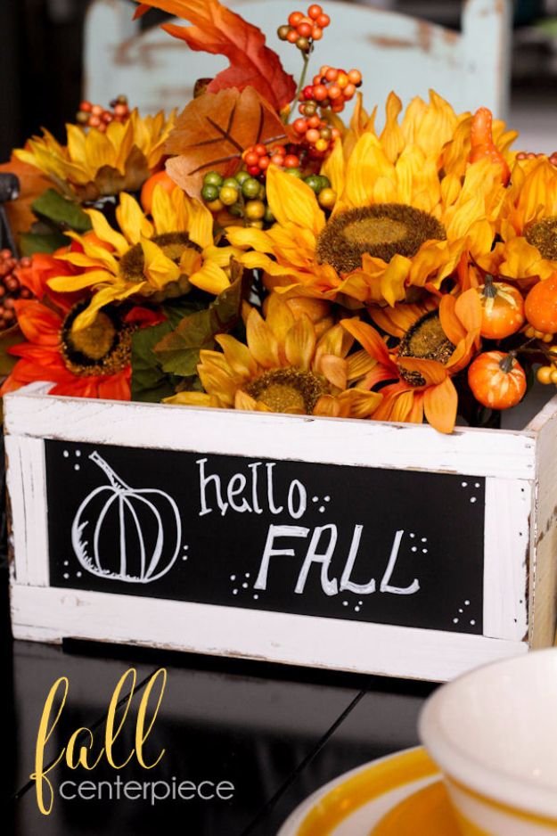 Best Crafts for Fall - Simple Fall Centerpiece - DIY Mason Jar Ideas, Dollar Store Crafts, Rustic Pumpkin Ideas, Wreaths, Candles and Wall Art, Centerpieces, Wedding Decorations, Homemade Gifts, Craft Projects with Leaves, Flowers and Burlap, Painted Art, Candles and Luminaries for Cool Home Decor - Quick and Easy Projects With Step by Step Tutorials and Instructions http://diyjoy.com/best-crafts-for-fall