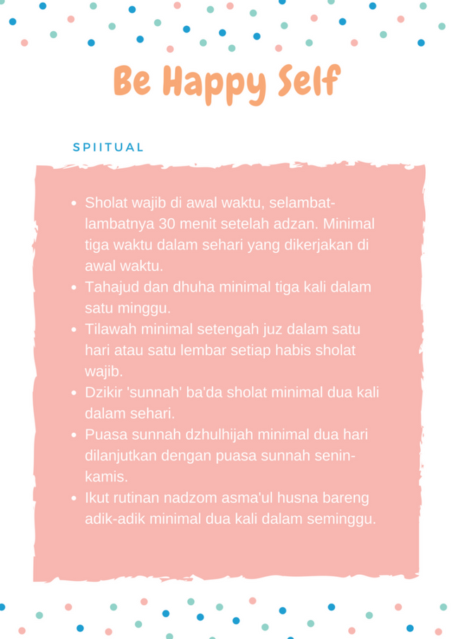 Checklist Indikator Pribadi Spiritual