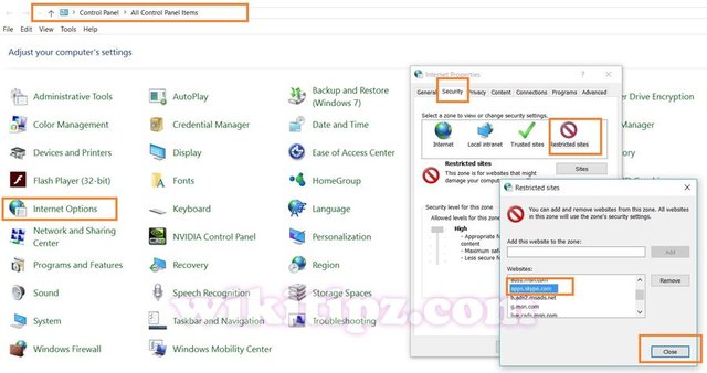 Chặn quảng cáo Skype bằng cách thiết lập Restricted Sites trong Internet Options