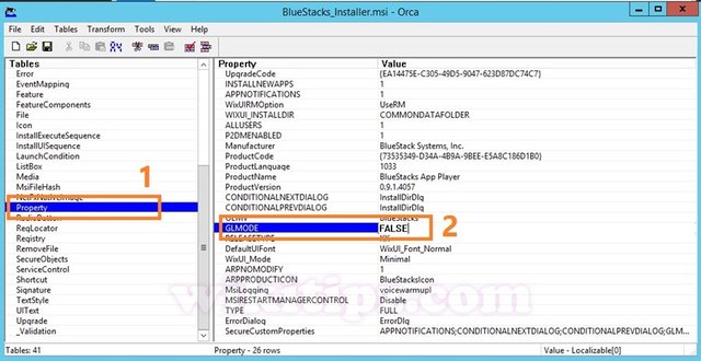 Sửa file MSI cho phép Cài BlueStack không cần card màn hình