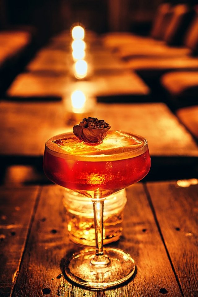 Cocktail with walnut