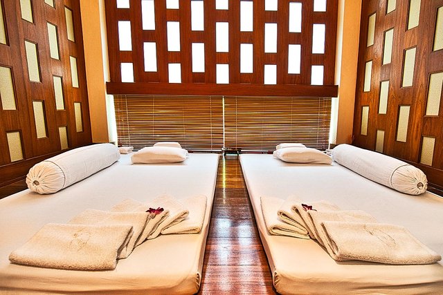 couple of traditional thai massage mattress