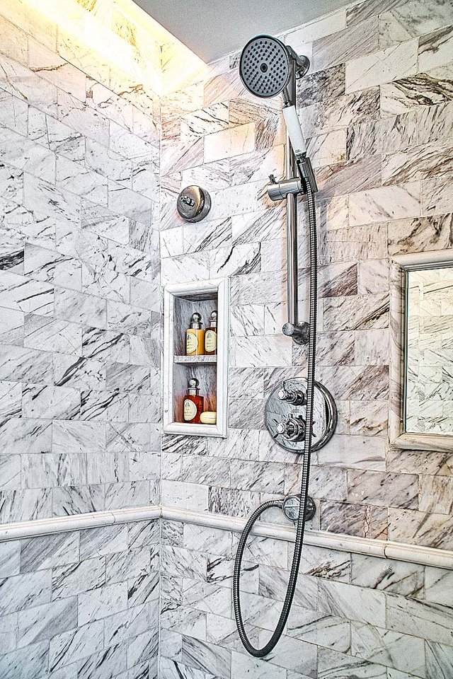 White marble luxury shower