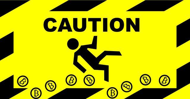 bitcoin caution sign