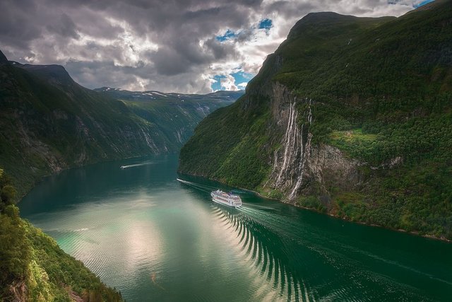 Geirangerfjorden and Seven Sisters Waterfall