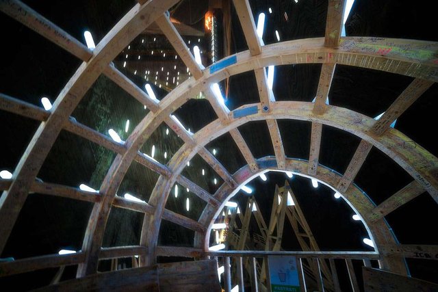 Glowing Roof in Salina Turda