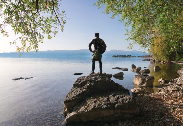An afternoon view of Lake Ohrid, Macedonia.