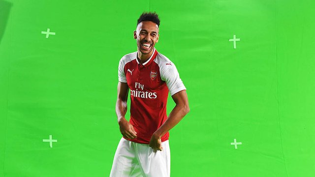 Aubameyang in his first days at Arsenal