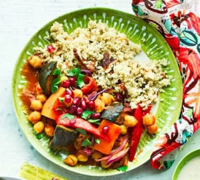 Vegetable tagine with apricot quinoa