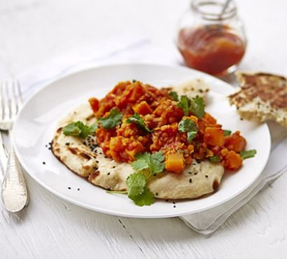 Red lentil and squash dahl