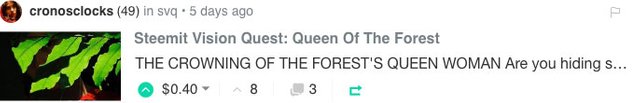 Steemit Vision Quest: Queen Of The Forest
