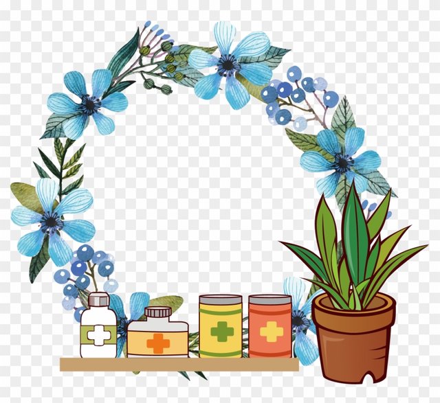 Watercolour Flowers Wreath Blue Clip Art - Watercolour Flowers Wreath Blue Clip Art@clipartmax.com