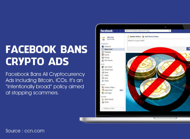 Resultado de imagem para facebook stops crypto ads