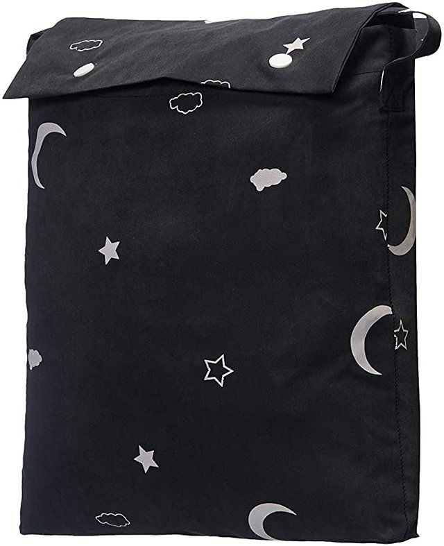 Amazon Basics Portable Baby-Kids Travel Window Blackout Curtain Shade with Suction Cups - 50" x 78", Moon & Stars Picture