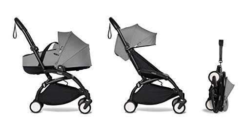 Babyzen - YOYO2 Stroller & Bassinet Combo - Black Frame - Grey (9 Colors) JPG