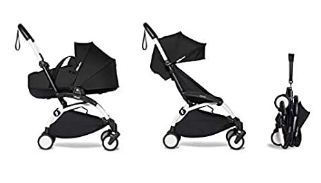 Babyzen - YOYO2 Stroller & Bassinet Combo - White Frame - Black (9 Colors) Photo