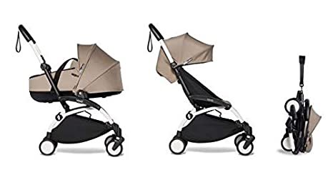 Babyzen - YOYO2 Stroller & Bassinet Combo - White Frame - Taupe (9 Colors) Photo