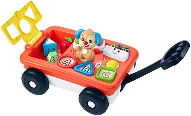 Fisher-Price Laugh & Learn Pull & Play Learning Wagon, pull-toy wagon with music, lights, and learning songs for babies & toddlers ages 6-36 months [Amazon Exclusive] Picture