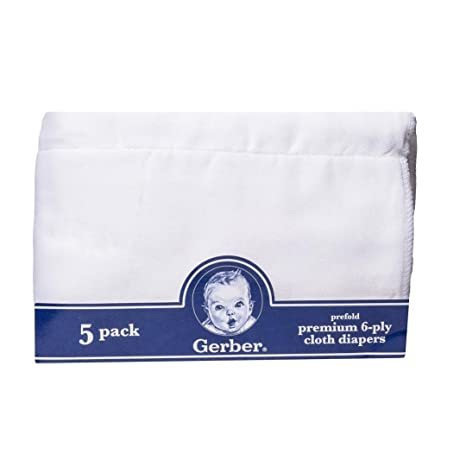 Gerber 5pk Prefold Premium 6-ply Cloth Diapers White Photo