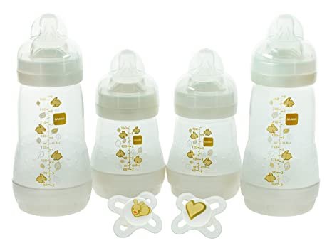 MAM Feed & Soothe Bottle & Pacifier Gift Set, Unisex, 0+ Months, 6-Count Picture