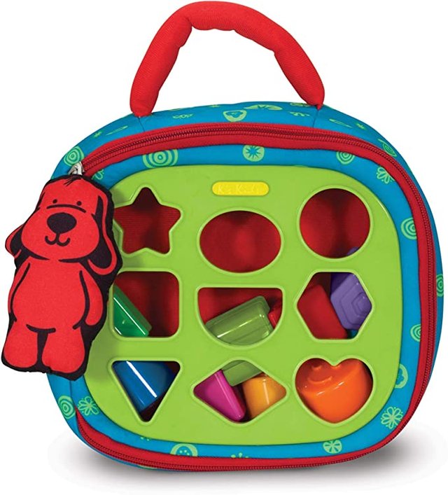 Melissa & Doug K's Kids Take-Along Shape Sorter Baby Toy With 2-Sided Activity Bag and 9 Textured Shape Blocks Picture