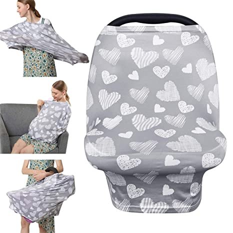 Nursing Cover Breastfeeding Scarf - Baby Car Seat Covers, Infant Stroller Cover, Carseat Canopy for Girls and Boys by YOOFOSS Photo