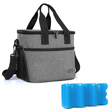 Yarwo Breast Milk Cooler Bag with Ice Pack for 6 Bottles up to 9 Ounce, Insulated Baby Bottles Tote Bag for Breastfeeding Mothers on The go, Gray Picture