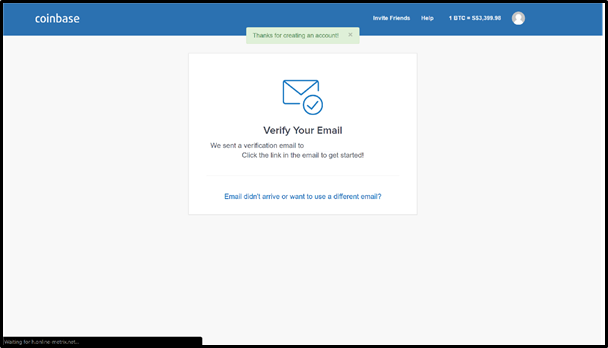 Coinbase Verify your email