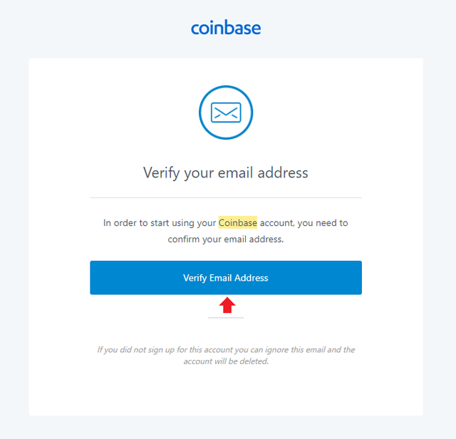 Coinbase Click Email link to verify