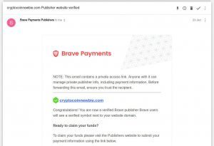 brave payments confirmation email