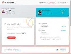 brave payments dashboard