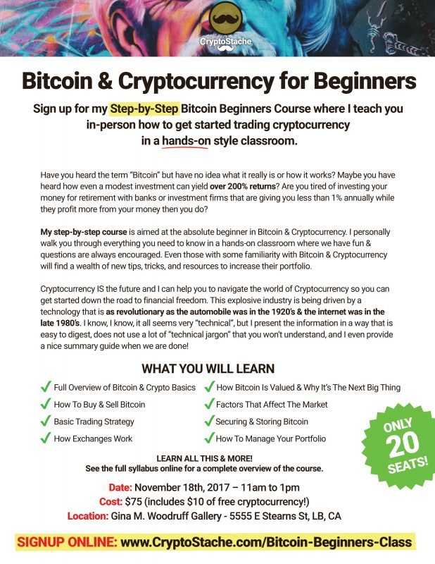 Attend My Los Angeles Based Bitcoin Cryptocurrency For Beginners - 