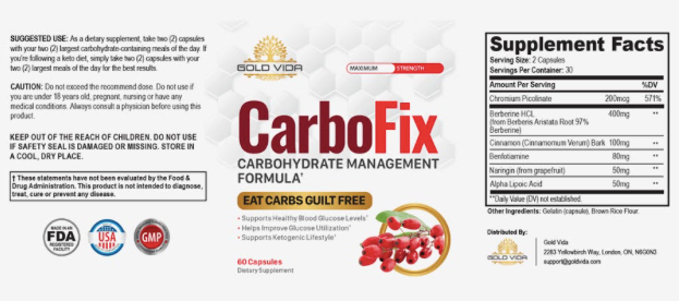 Carbofix Ingredients Label