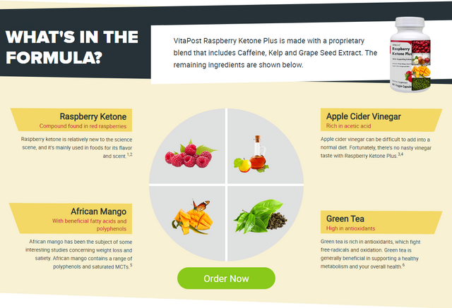 Raspberry Ketone Plus Ingredients Label