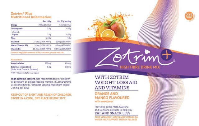 Zotrim Ingredients Label