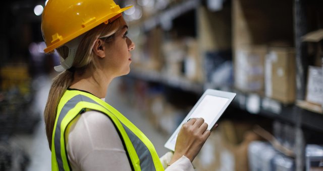Woman working in a warehouse