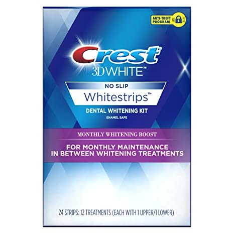 Crest 3D White Whitestrips Monthly Whitening Boost Teeth Whitening Kit, 12 Treatments JPG