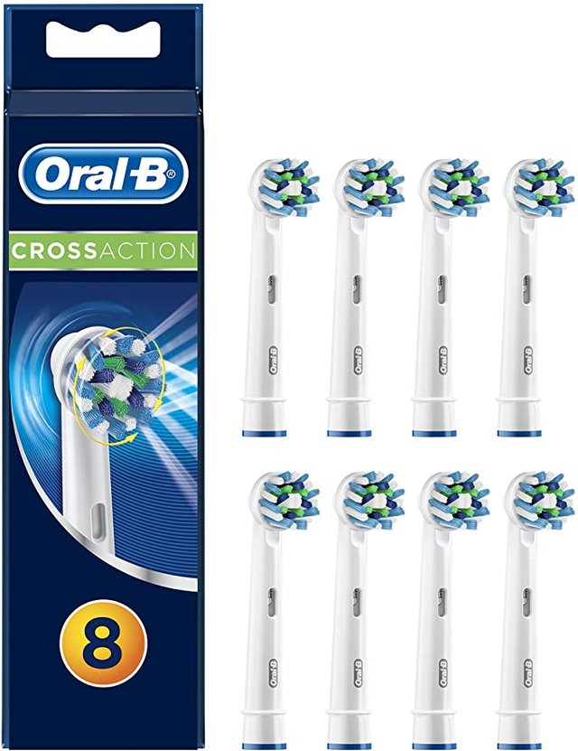 Oral-B EB50/8 Crossaction Toothbrush Heads, White, 8 Refills Photo