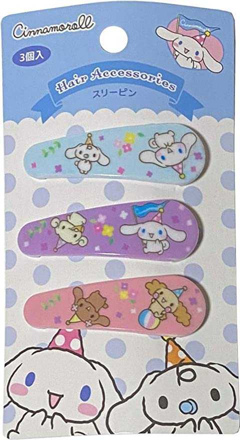 Sanrio Cinnamonroll Hair 3-pin Accessories Barrette Blue Purple Pink 3pcs Set Photo