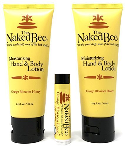 The Naked Bee Orange Blossom Honey Lotion and Lip Balm Set, Hydrating, Moisturizing, and Natural Skin Care Products Cruelty Free JPG