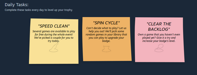 Steam Spring Cleaning Event Daily Tasks