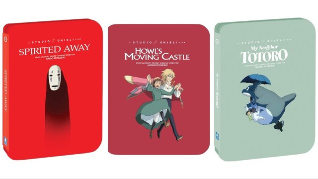 Spirited Away, Howl's Moving Castle, and My Neighbor Totoro Steelbooks