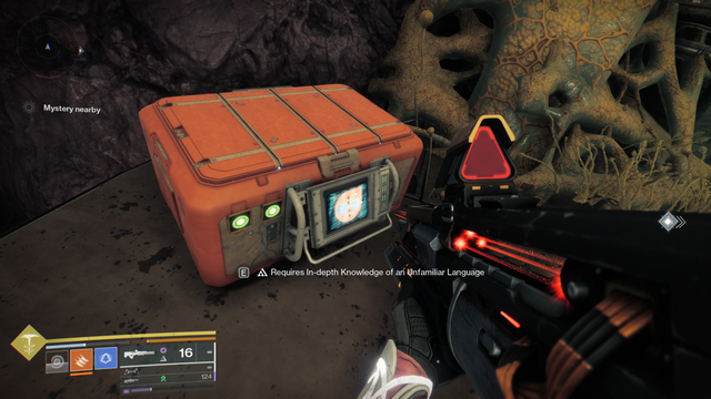 A locked chest needing the Rosetta upgraded.