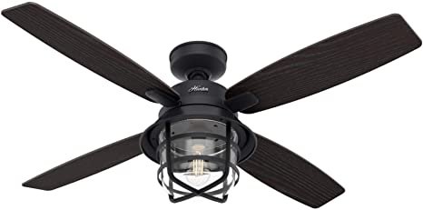 Hunter Fan Company 50391 Hunter Port Royale Ceiling Fan with LED Light and Remote Control, Natural Iron Finish, 52 Photo